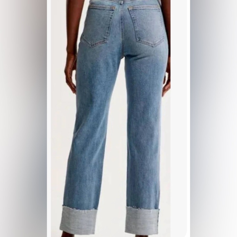 Abercrombie Straight Leg Cuffed Jeans